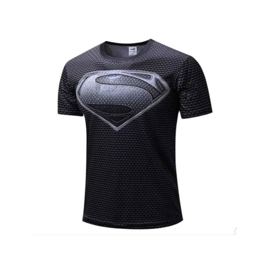 Camiseta Negra Hombre Superman ADN